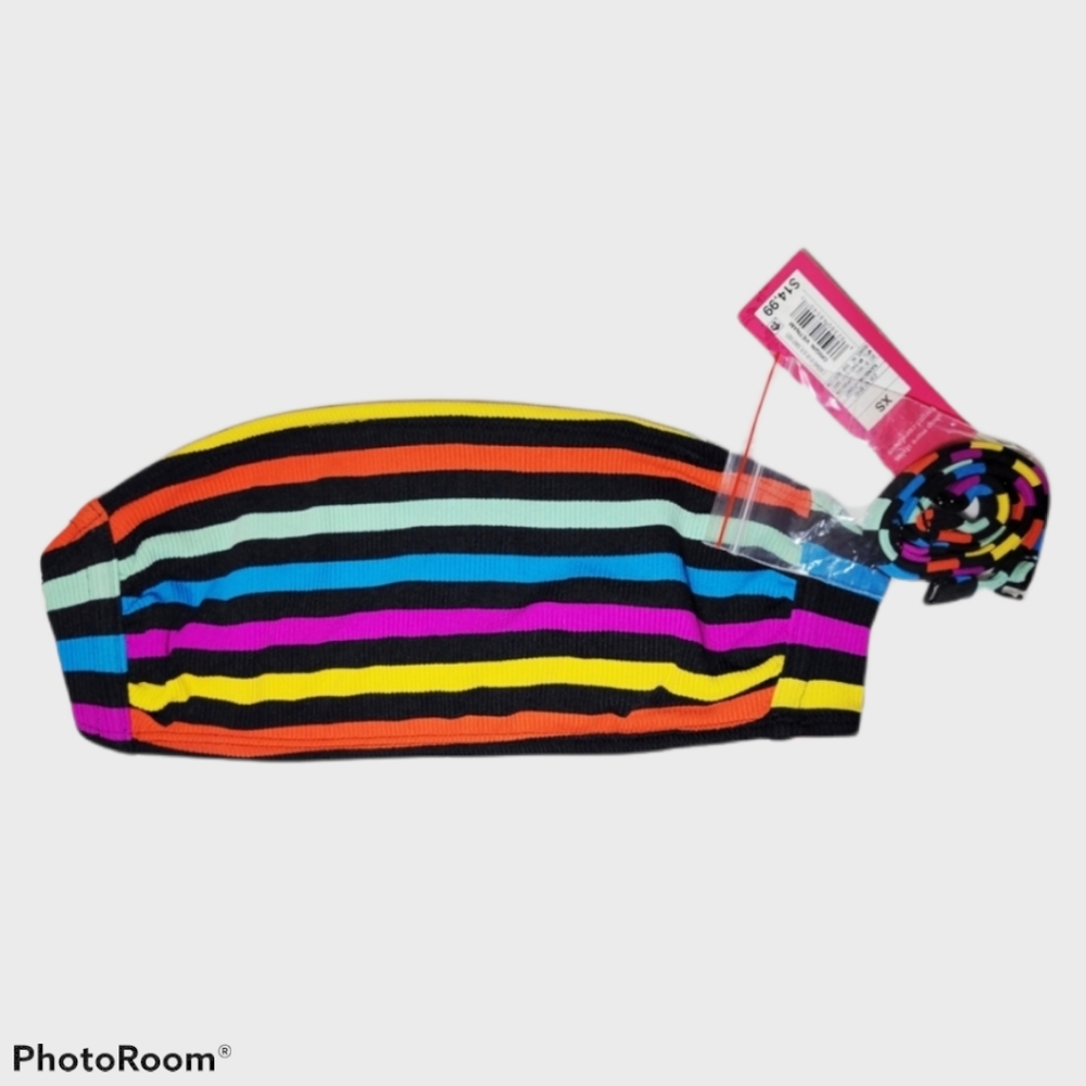 Xhilaration rainbow stripped top